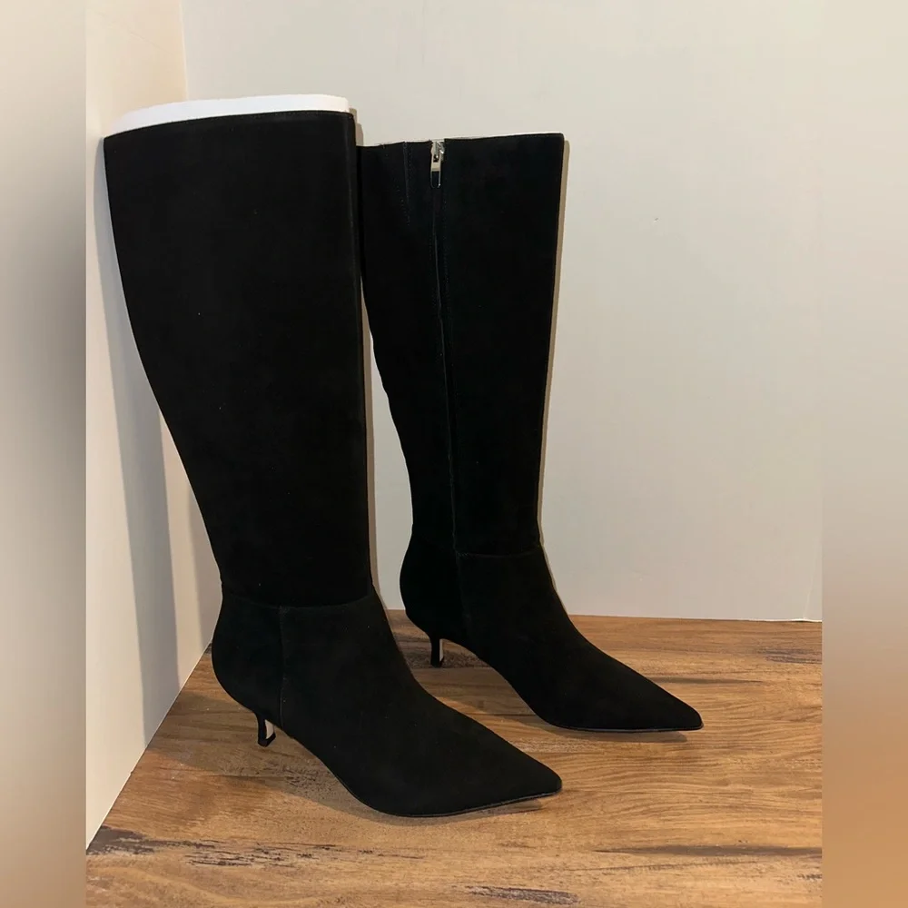 Nine West Women's Somas Tall Kitten Heel Boots 8M